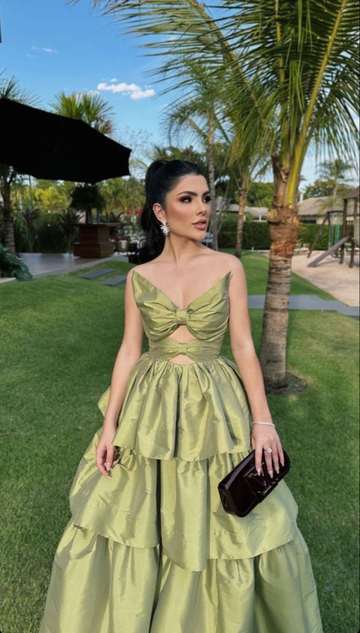 A-Line Sage Green Prom Dress Wedding Party Evening Dress HZ1023